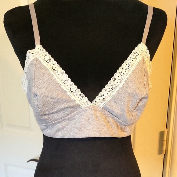 Jenni Other - Jenni Gray Lace Trim Bralette NWOT size XL